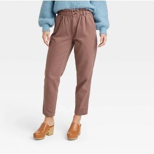 Women's High-Rise Paperbag Tapered Jeans - Universal Thread Brown 4